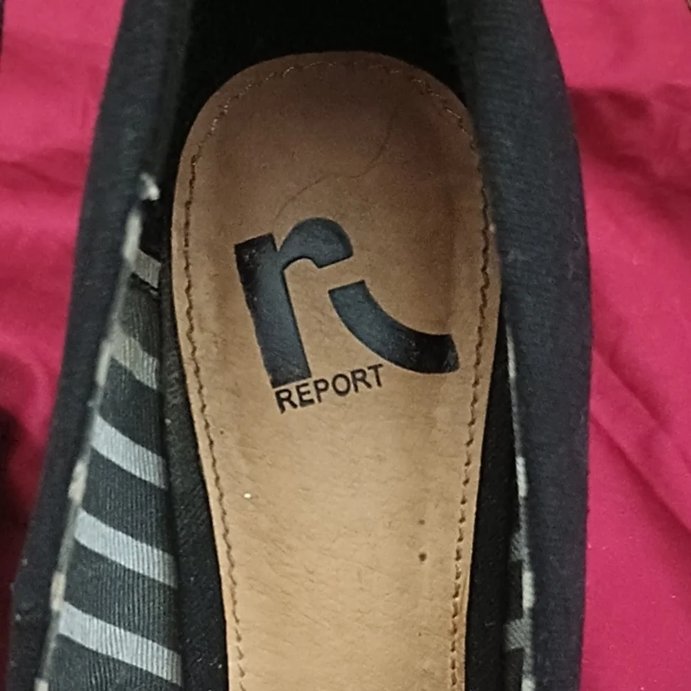 Report Black Wedge Sandals Size 7.5 W Woman's Sexy Professional Spring Summer👠